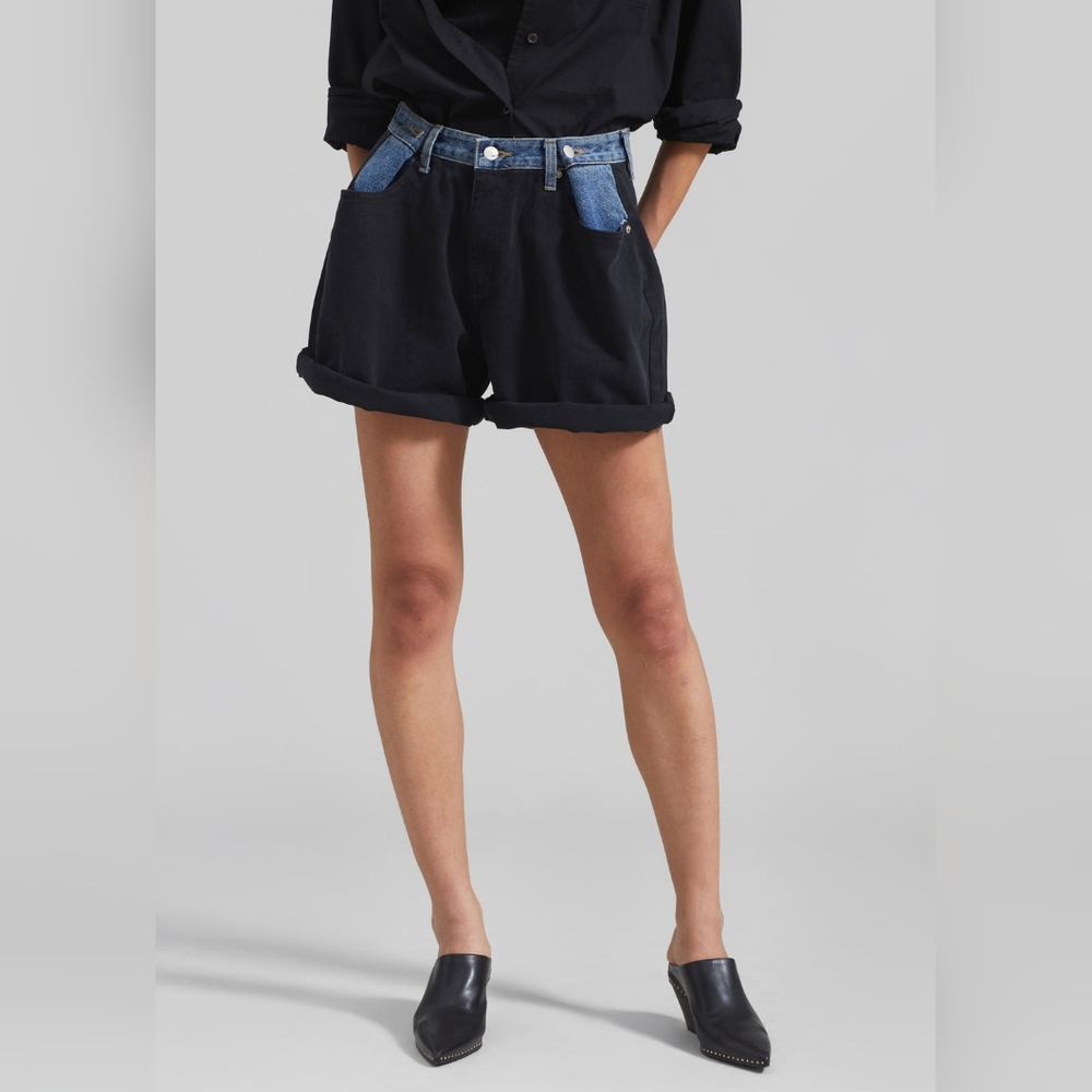 The Frankie Shop Hayla Contrast Denim Shorts - Picture 6 of 15